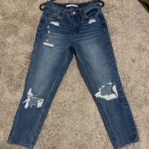 Casual Distressed Denim Boyfriend Jeans